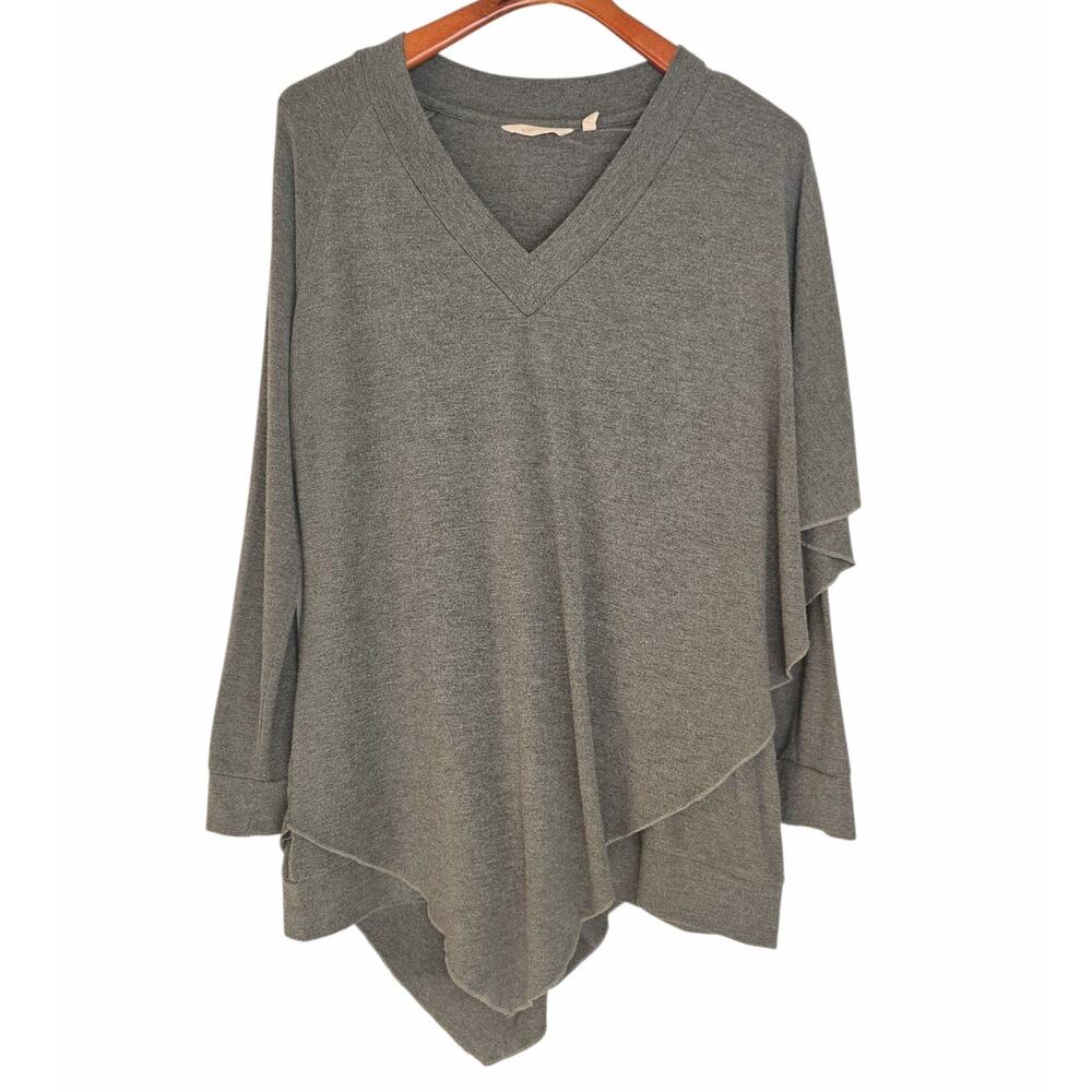 Soft Surroundings Heather Gray Madeline Tunic with Cape Overlay - Picture 2 of 8